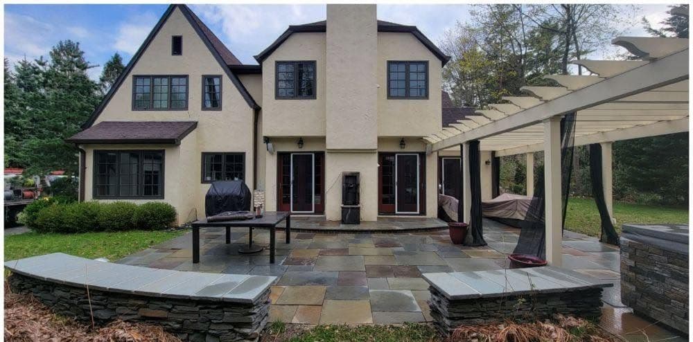 Stucco home & patio soft wash after pressure washing by Jack's PowerWashing