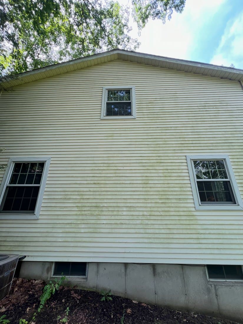 Vinyl siding wash before pressure washing
